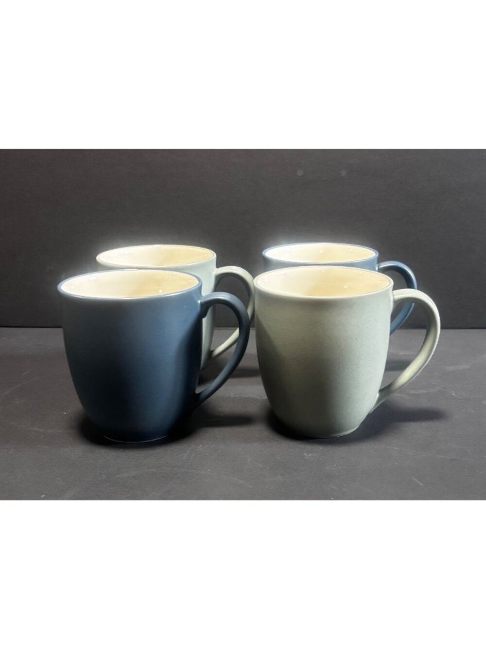Noritake Colorwave 2 Blue 8484 & 2 Green 8485y Stoneware Mugs Set Of 4 VTG 04